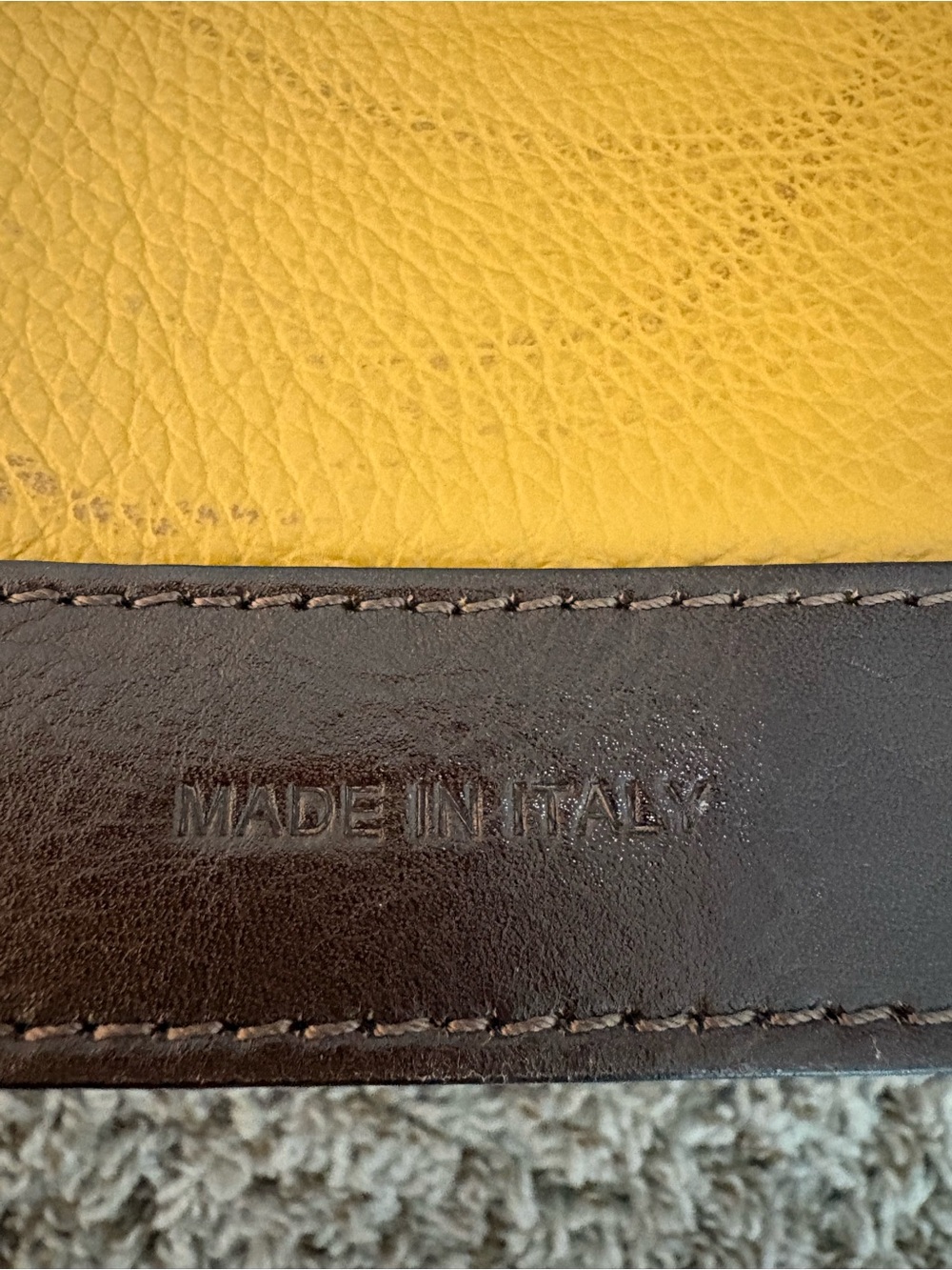 Women’s Mini Dome Satchel — Mustard Yellow with Dark Brown Trim - Picture 3 of 6